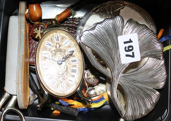 Pipes, clock, knives, etc